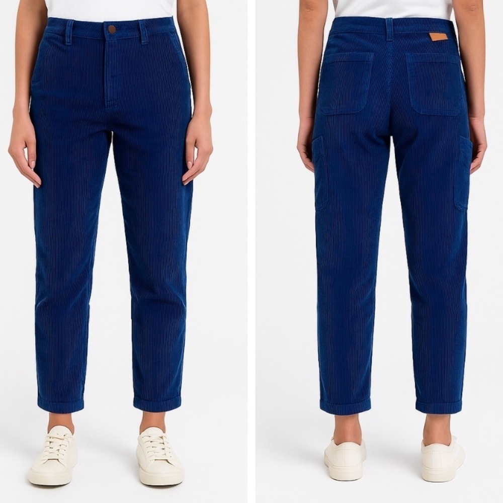 NWT Judy Blue Navy Blue Corduroy High Waist Carpenter Ankle Pants Size 28
